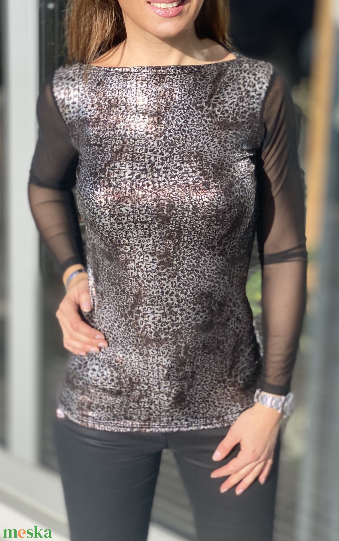 Tüll ujjas felső - ruha & divat - női ruha - póló, felső - Meska.hu