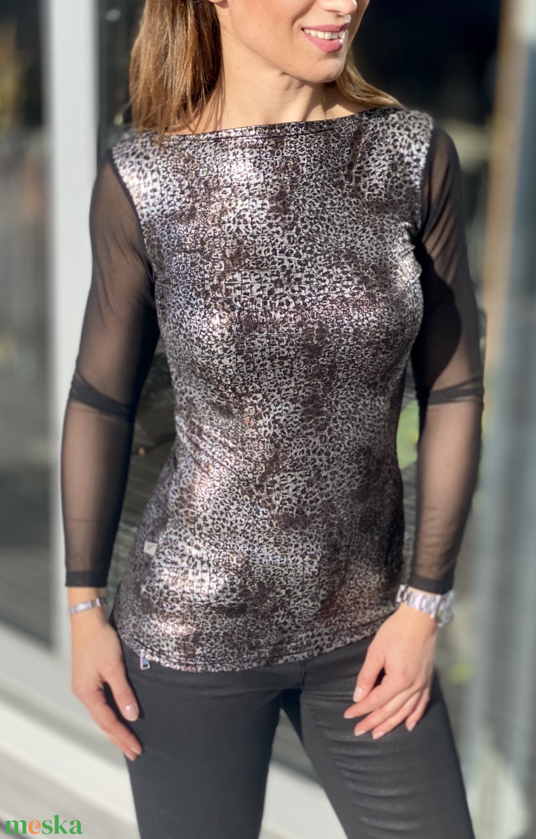 Tüll ujjas felső - ruha & divat - női ruha - póló, felső - Meska.hu