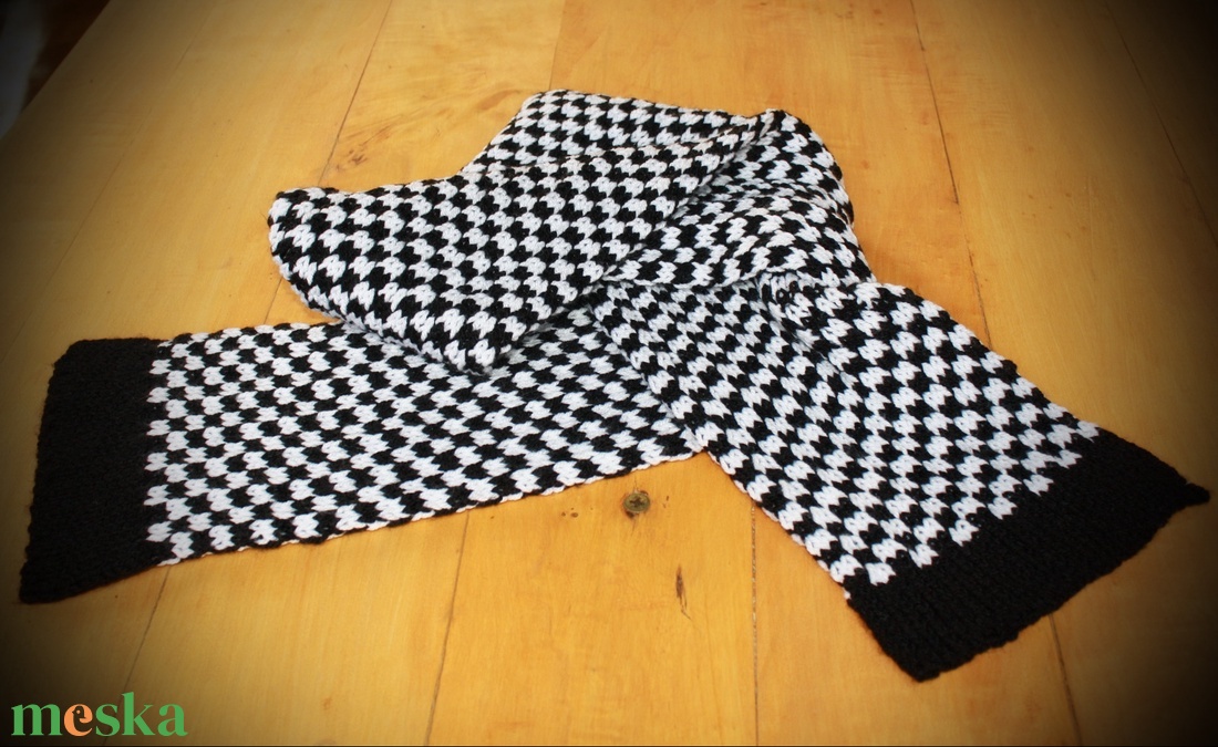 Hosszú sál - pepita mintás - ruha & divat - sál, sapka, kendő - sál - Meska.hu