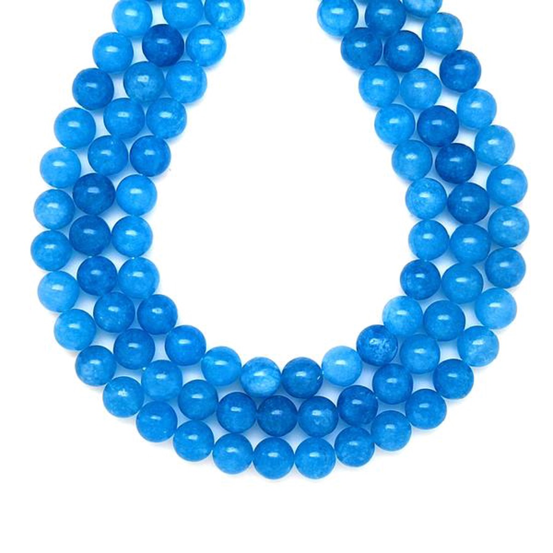 Jáde szinezett világos kék golyó 8mm  ékszerkészítő alapanyag (füzér) - kellékek & szerszámok - ásvány alapanyag - ásványfüzér - Meska.hu