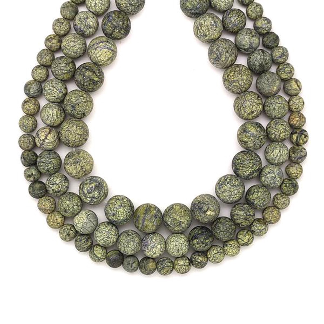 Szerpentin világos matt 8-9mm  ékszerkészítő alapanyag (füzér) - kellékek & szerszámok - ásvány alapanyag - ásványfüzér - Meska.hu