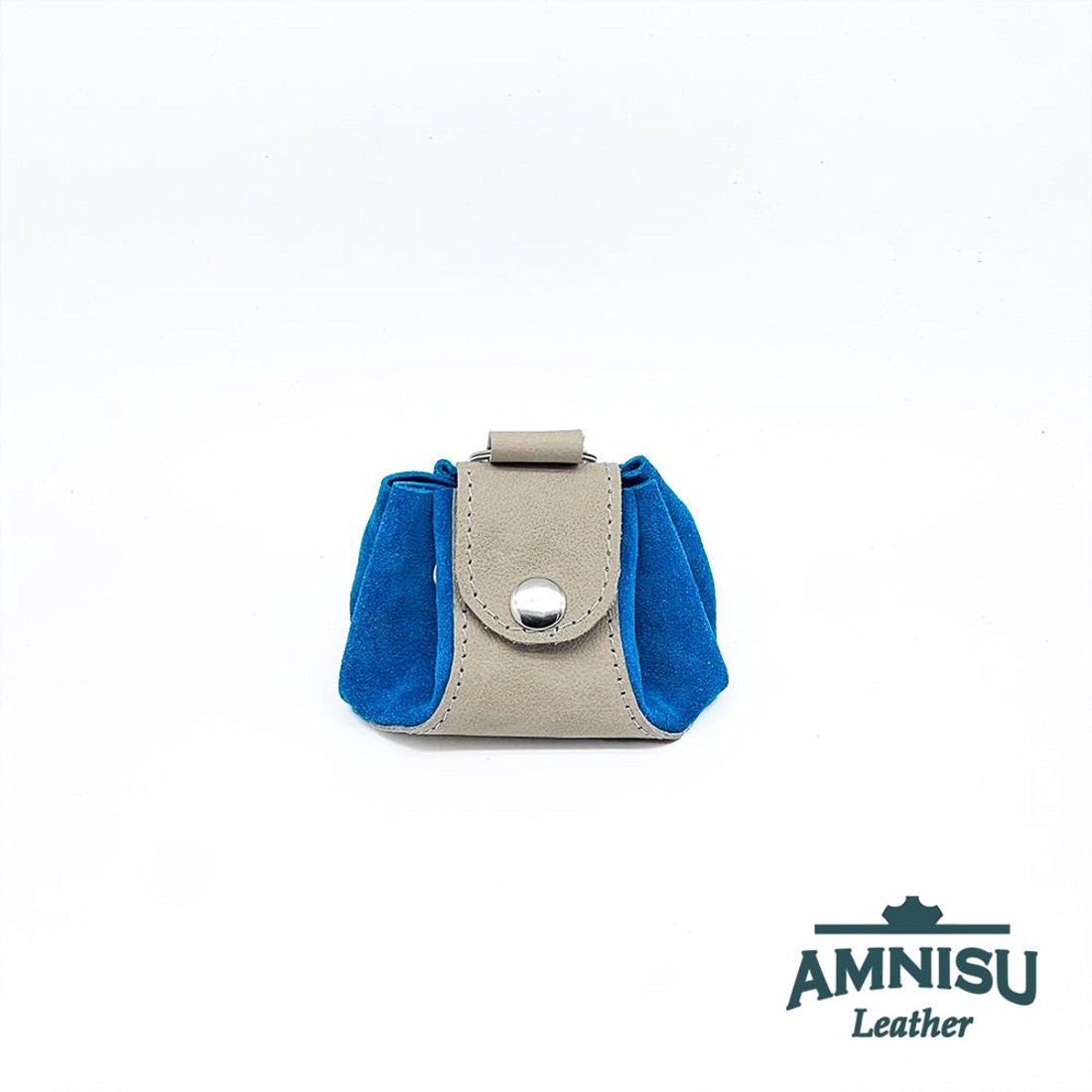 Szürke - kék bőr mini 2in1 szütyő és kockatálca N8014-6015 - játék & sport - táblajáték és kártyajáték - társasjátékok - dobókocka - Meska.hu