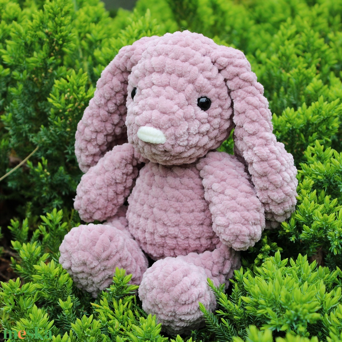 Horgolt levendulás nyuszi plüss  - játék & sport - plüssállat & játékfigura - nyuszi - Meska.hu