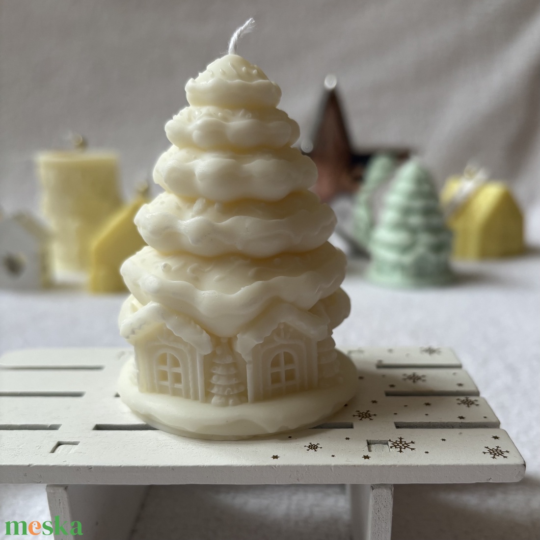 Klasszikus Karácsony  kézzel öntött natúr gyertya szett ajándékdobozban - karácsony - karácsonyi lakásdekoráció - karácsonyi illatgyertya, mécses - Meska.hu