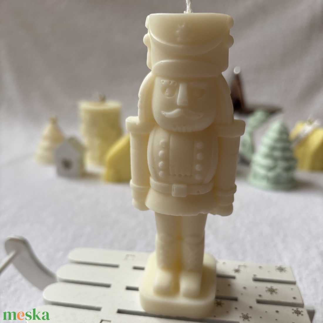 Klasszikus Karácsony  kézzel öntött natúr gyertya szett ajándékdobozban - karácsony - karácsonyi lakásdekoráció - karácsonyi illatgyertya, mécses - Meska.hu