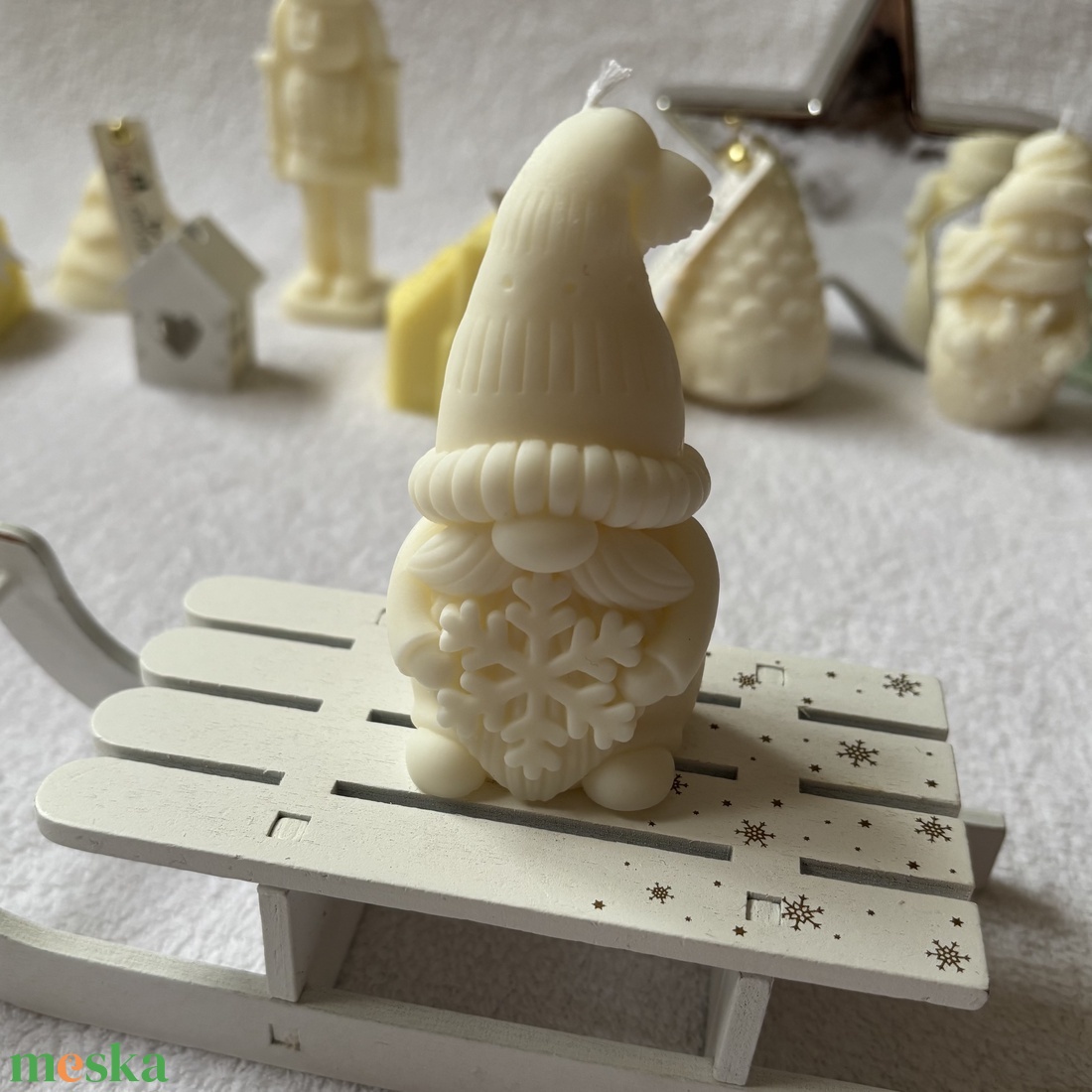 Modern Karácsony  kézműves natúr gyertya szett ajándékdobozban - karácsony - karácsonyi lakásdekoráció - karácsonyi illatgyertya, mécses - Meska.hu