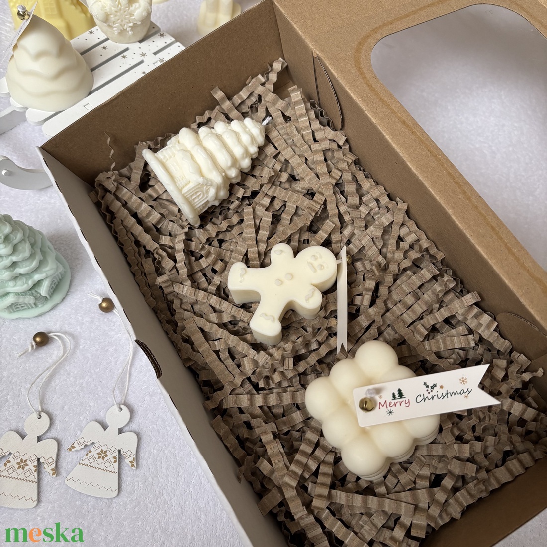 Téli Csodaország  natúr karácsonyi gyertya szett ajándékdobozban - karácsony - karácsonyi lakásdekoráció - karácsonyi illatgyertya, mécses - Meska.hu