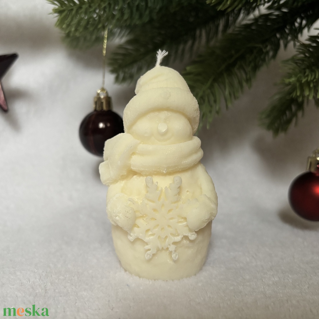 Hópihés Barát - kézműves hóember gyertya - karácsony - karácsonyi lakásdekoráció - karácsonyi illatgyertya, mécses - Meska.hu