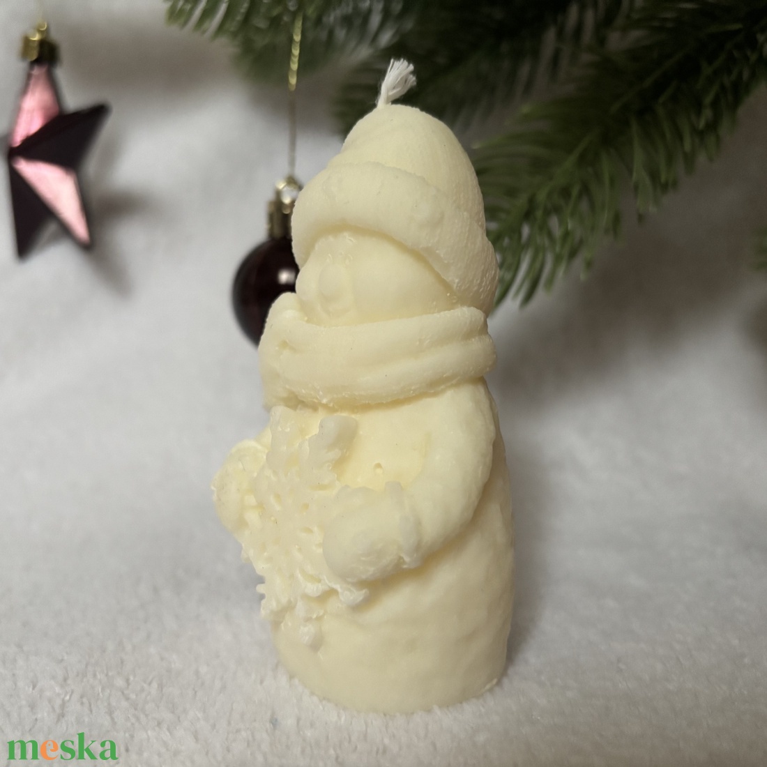 Hópihés Barát - kézműves hóember gyertya - karácsony - karácsonyi lakásdekoráció - karácsonyi illatgyertya, mécses - Meska.hu