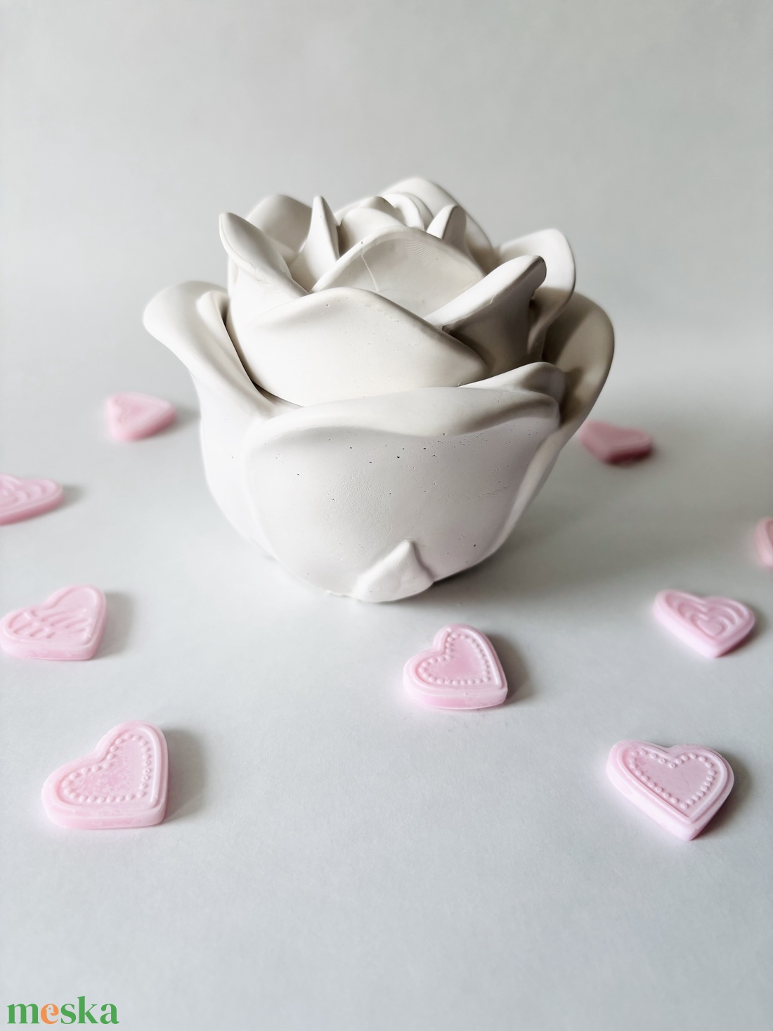 Rózsa formájú tégely � fa kanócos szójagyertya - otthon & életmód - gyertya, illat, aroma - gyertya - Meska.hu