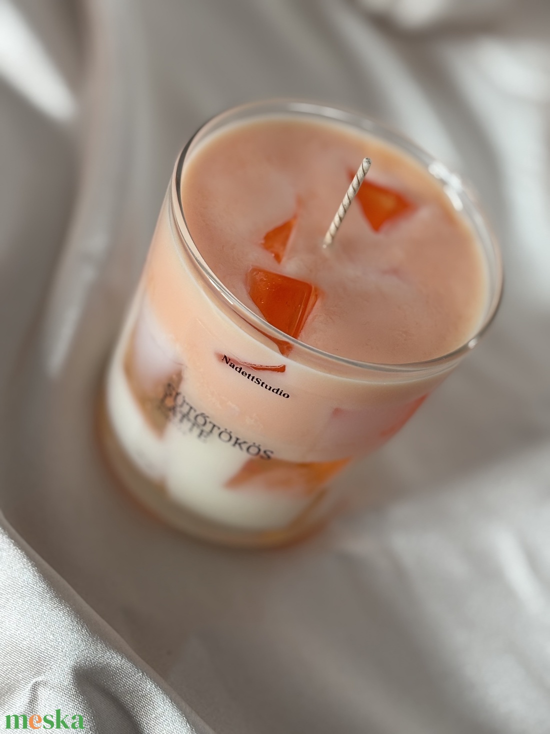 �� Sütőtök Latte illatgyertya � 350 ml-es pohárgyertya pamut kanóccal - otthon & életmód - gyertya, illat, aroma - gyertya - Meska.hu