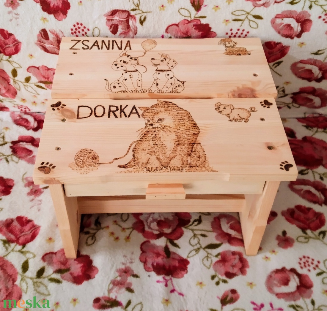 Kutyás és cicás sámli szett - otthon & életmód - babaszoba, gyerekszoba - gyerek szék, sámli - Meska.hu