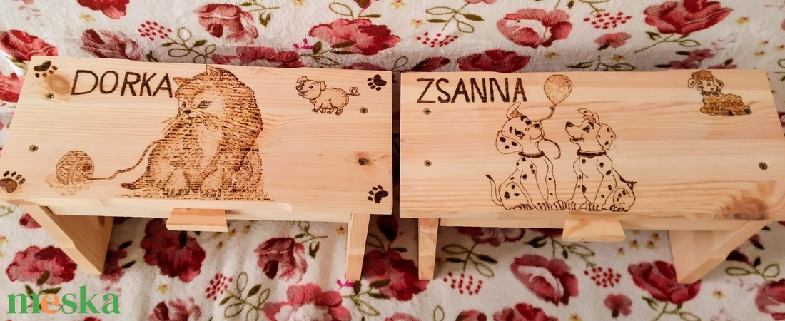 Kutyás és cicás sámli szett - otthon & életmód - babaszoba, gyerekszoba - gyerek szék, sámli - Meska.hu