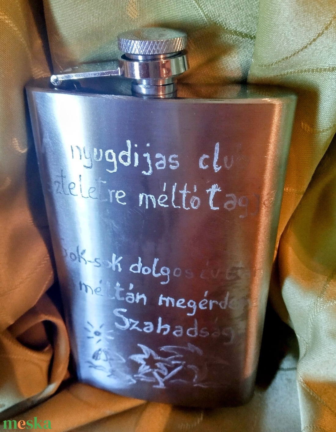 Nyugdíjas köszöntő flaska  - otthon & életmód - konyhafelszerelés, tálalás - flaska, csatos üveg - Meska.hu
