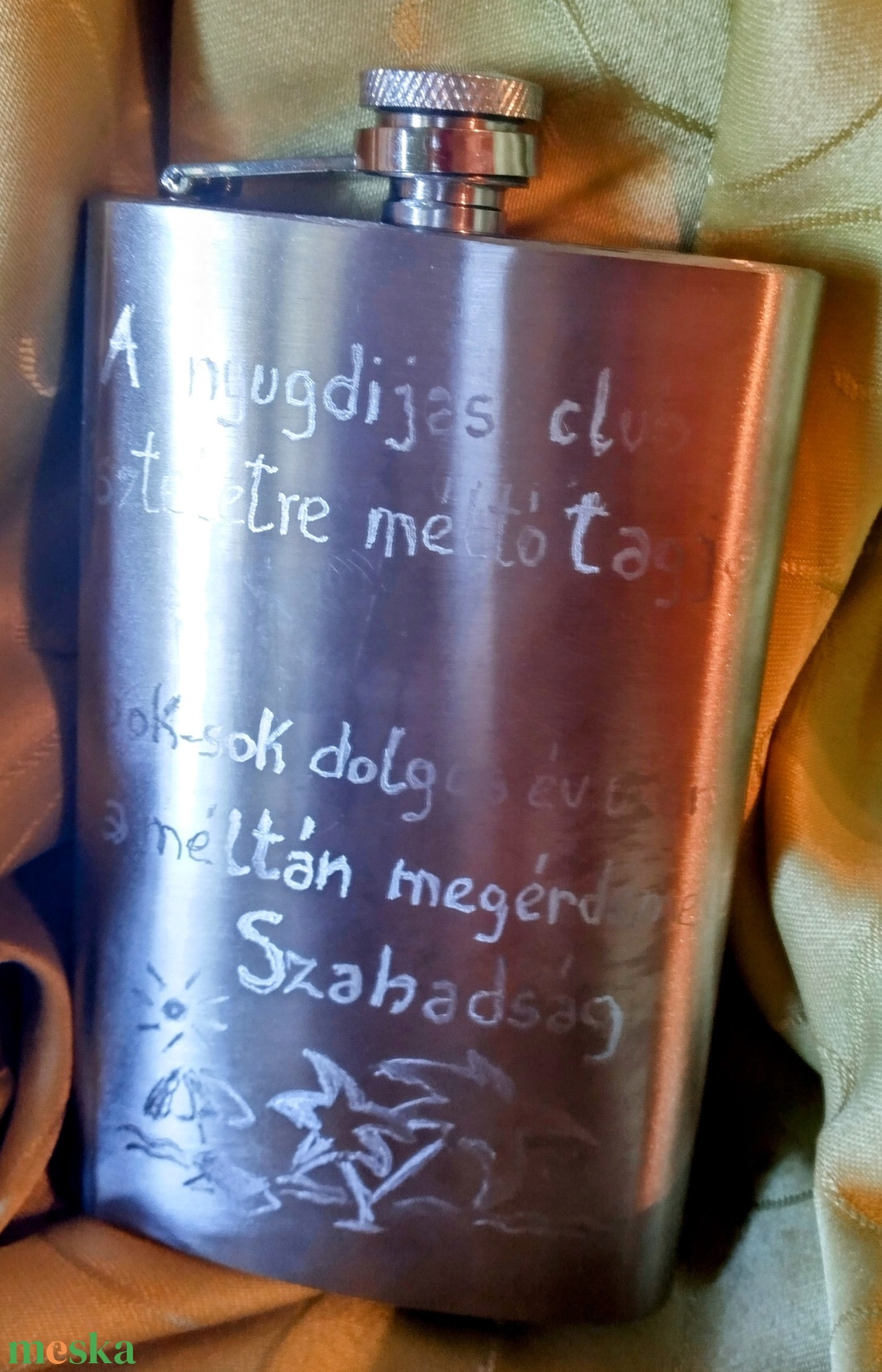Nyugdíjas köszöntő flaska  - otthon & életmód - konyhafelszerelés, tálalás - flaska, csatos üveg - Meska.hu