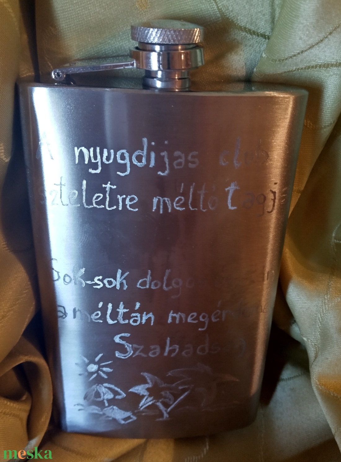 Nyugdíjas köszöntő flaska  - otthon & életmód - konyhafelszerelés, tálalás - flaska, csatos üveg - Meska.hu