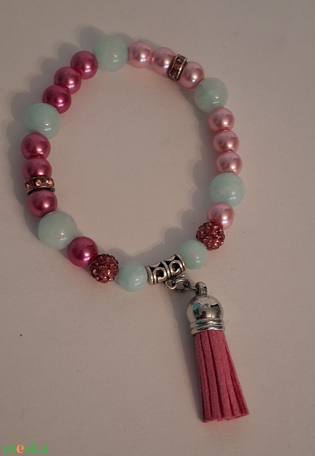 Pink álom ásvány karkötő - ékszer - karkötő - ásványkarkötő - Meska.hu