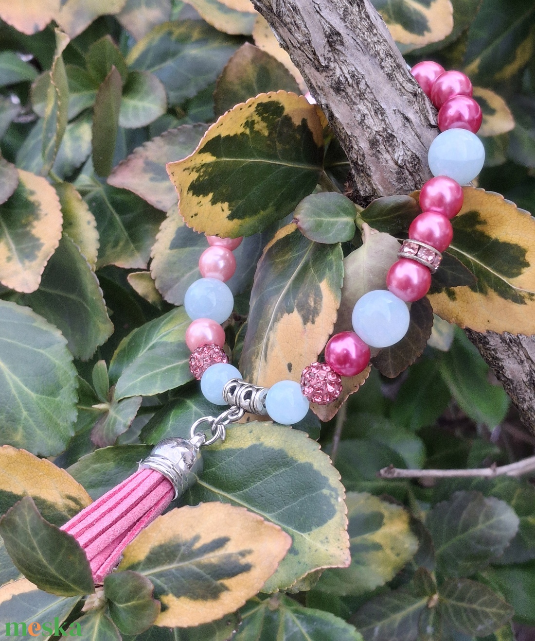 Pink álom ásvány karkötő - ékszer - karkötő - ásványkarkötő - Meska.hu