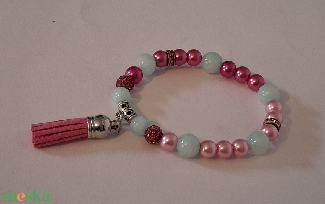 Pink álom ásvány karkötő - ékszer - karkötő - ásványkarkötő - Meska.hu