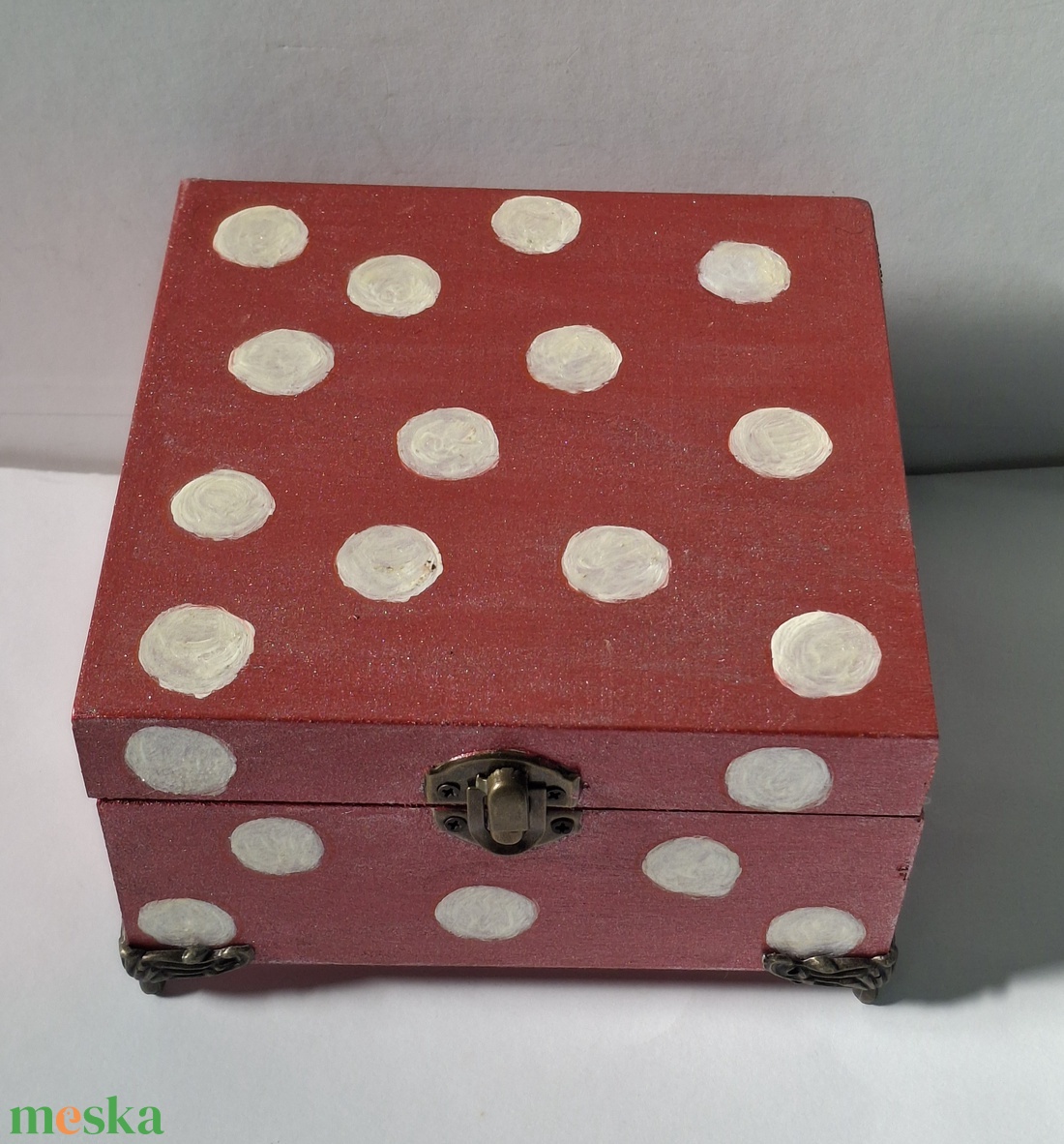 Pöttyös ékszer doboz - ékszer - ékszertartó - ékszerdoboz - Meska.hu