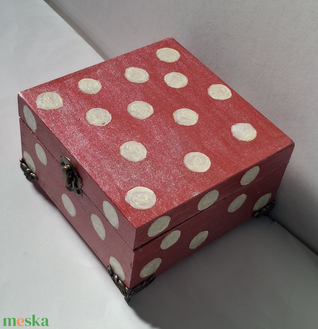 Pöttyös ékszer doboz - ékszer - ékszertartó - ékszerdoboz - Meska.hu