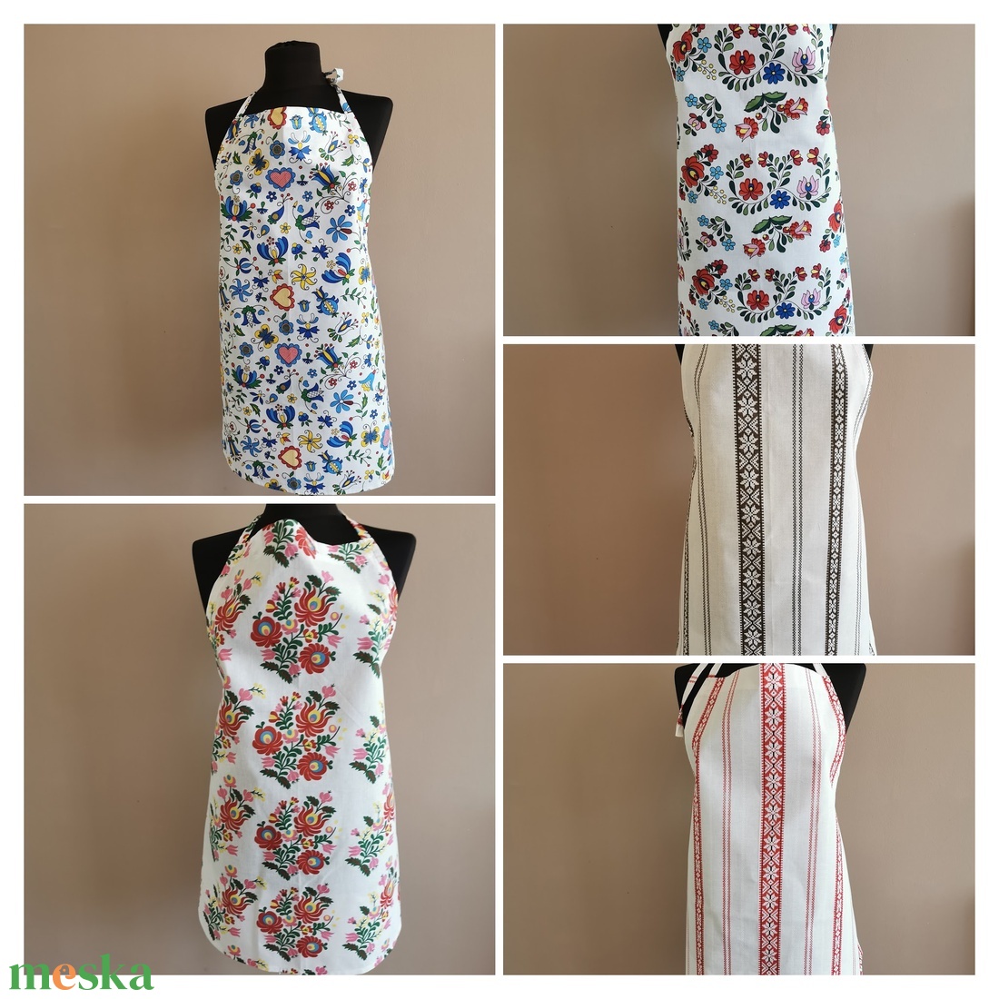 Felnőt kötény magyaros mintával - otthon & életmód - konyhafelszerelés, tálalás - konyhai textil - kötény - Meska.hu