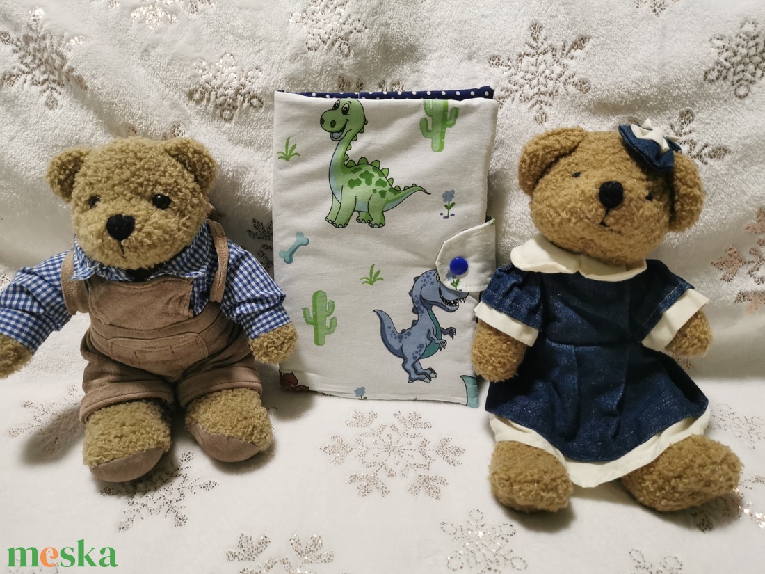 Dínós egészségügyi kis könyv borító - otthon & életmód - papír, írószer - könyv- és füzetborító - Meska.hu