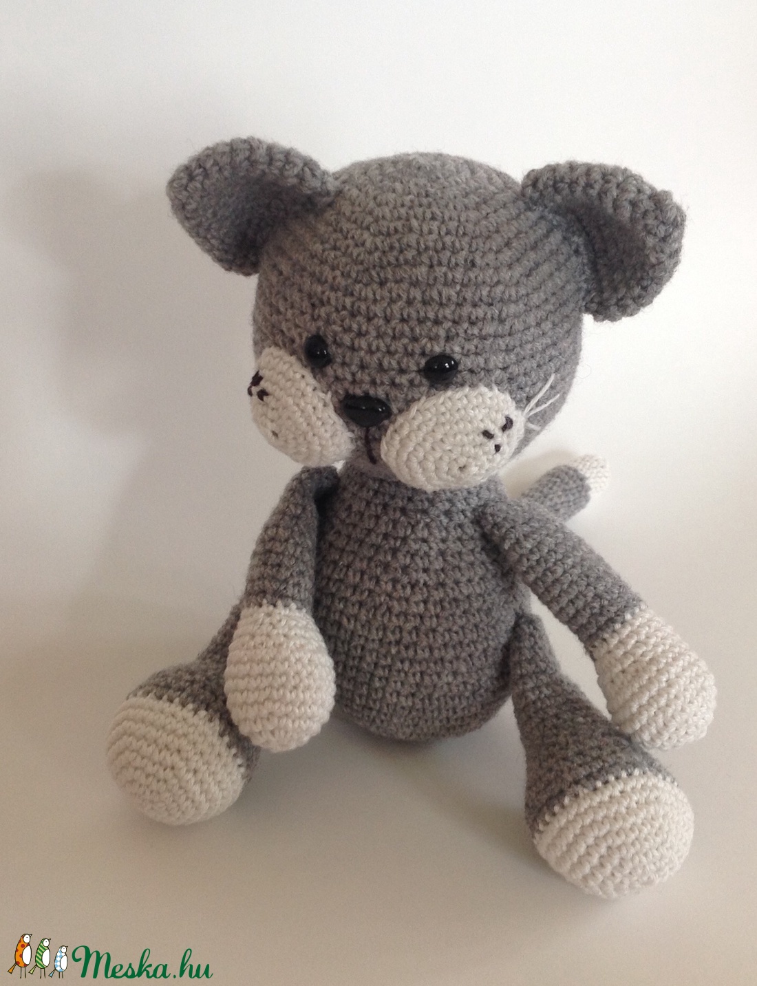 Szürke cica - amigurumi -  - Meska.hu