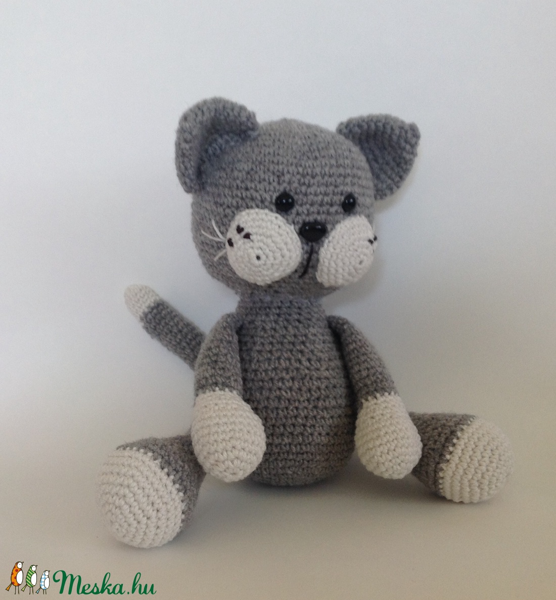 Szürke cica - amigurumi -  - Meska.hu