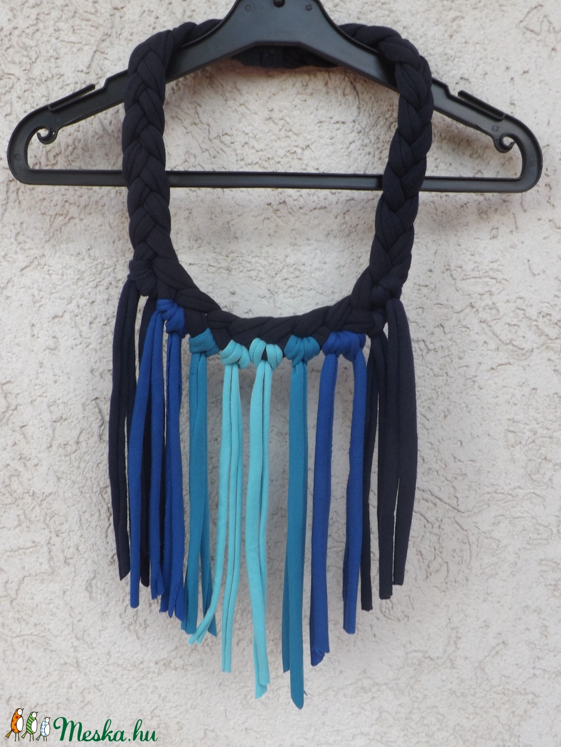 Kék ombre textil nyaklánc - - Meska.hu Kék ombre textil nyaklánc - - Meska.hu