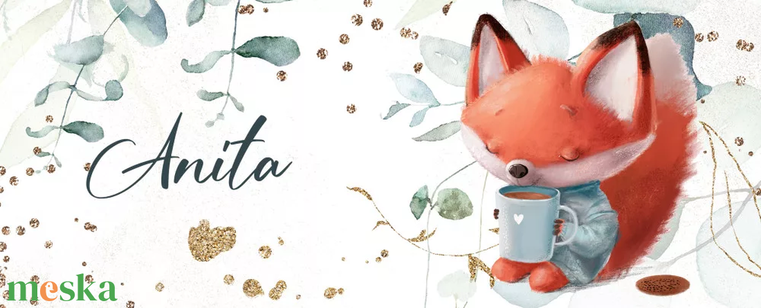 Kérd a neveddel - Kávés róka bögre - otthon & életmód - konyhafelszerelés, tálalás - tálalás - bögre & csésze - Meska.hu
