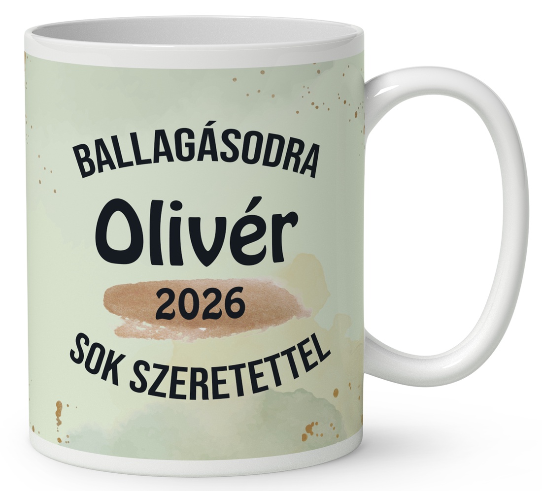 Ballagás 2026: borz mintás egyedi bögre névvel - személyre szabott emlék (C3DL-0424) - otthon & életmód - konyhafelszerelés, tálalás - tálalás - bögre & csésze - Meska.hu