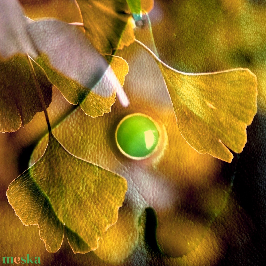 Rusztikus Ginko biloba medál - ékszer - nyaklánc - medál - Meska.hu