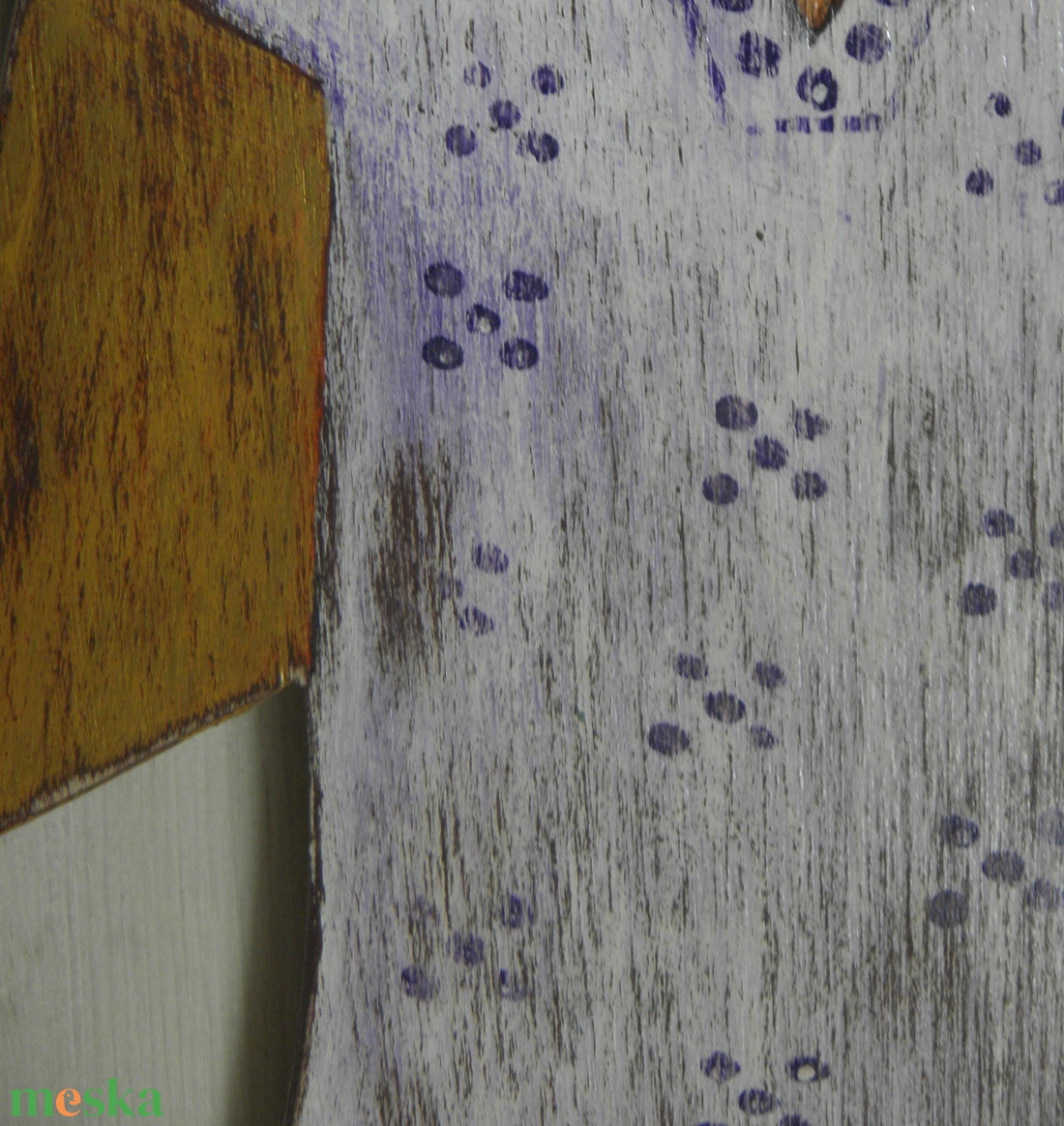 Kék angyalka - Egyedi, naiv stílusú festett fa  - otthon & életmód - dekoráció - dísztárgy - Meska.hu