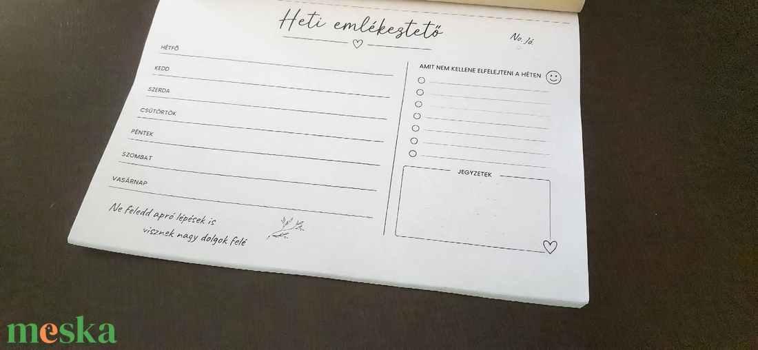 Heti emlékeztető - otthon & életmód - papír, írószer - naptár & tervező - Meska.hu