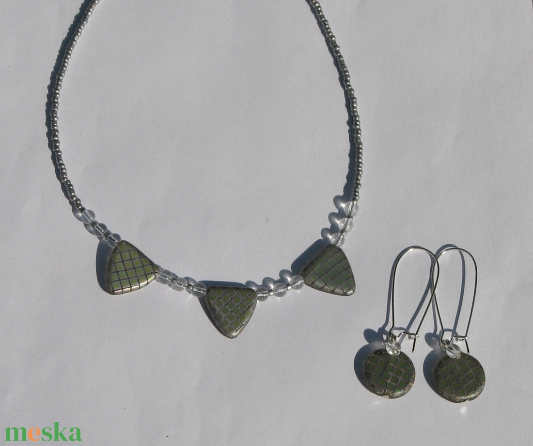 Hamvas szürke szett - ékszer - ékszerszett - Meska.hu