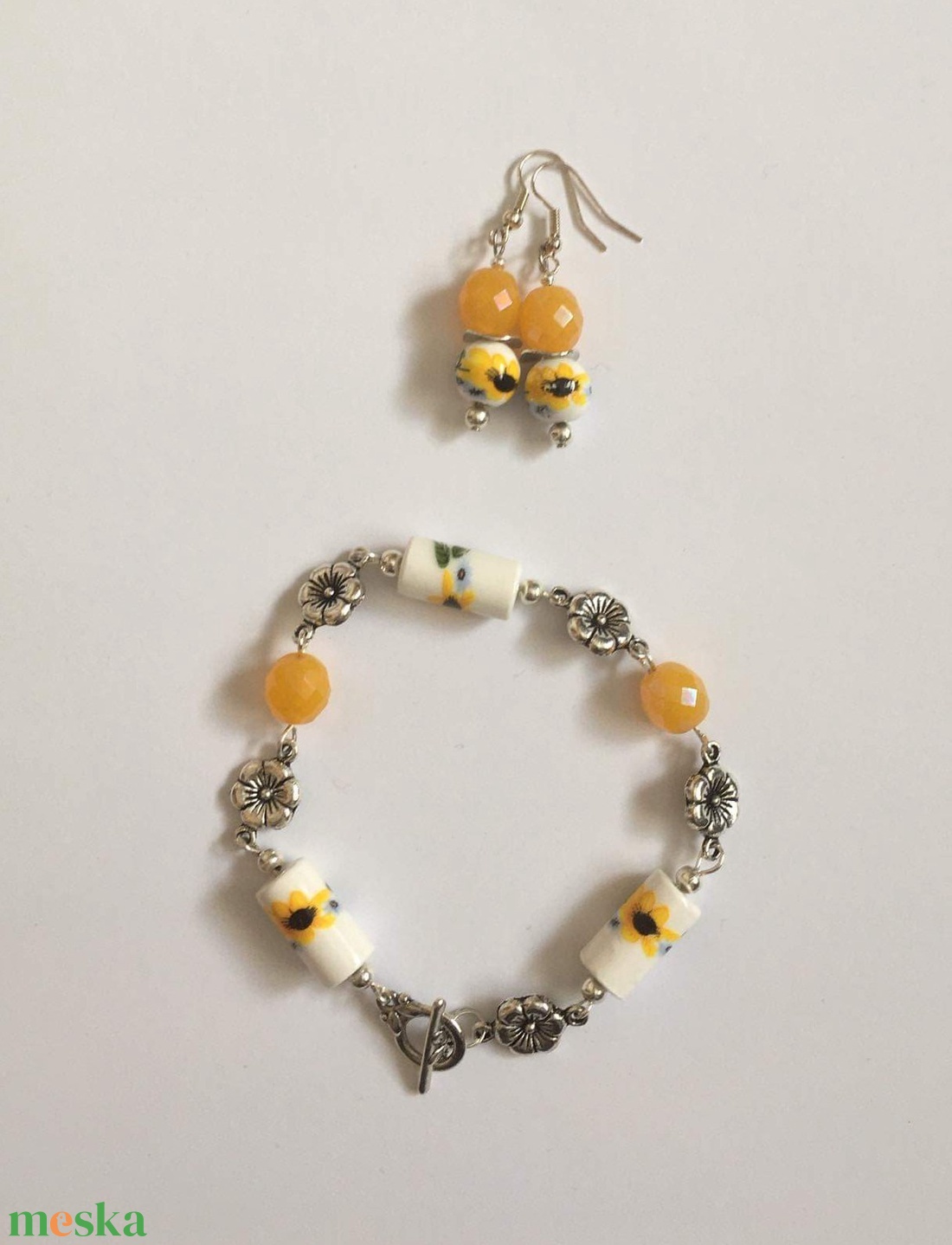 Napraforgók - szett - ékszer - ékszerszett - Meska.hu