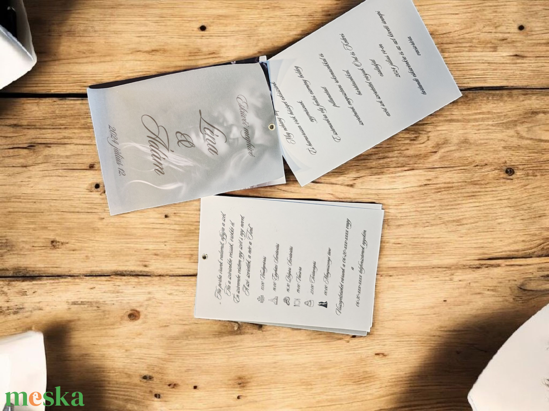 Letisztult modernitás: Egyedi, többrétegű esküvői meghívó ! Fényképpel és pauszpapírral! - esküvő - meghívó & kártya - meghívó - Meska.hu