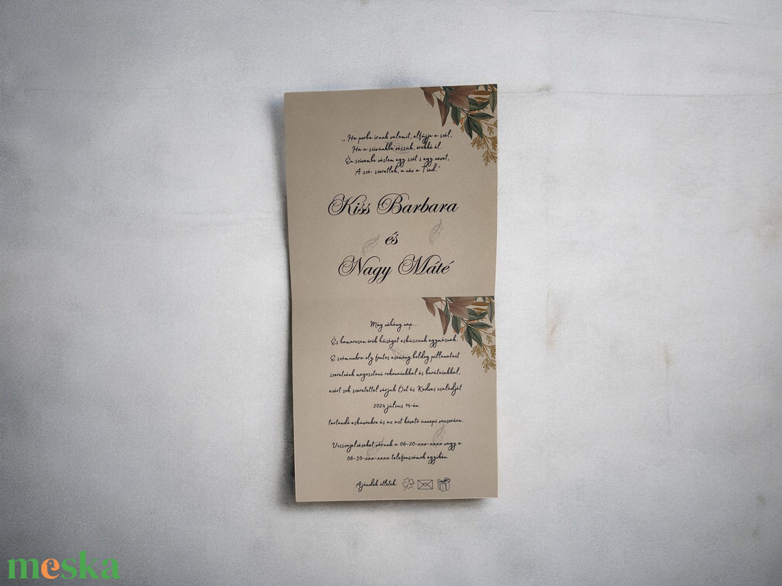 Természetes elegancia: A rusztikus esküvői meghívó - esküvő - meghívó & kártya - meghívó - Meska.hu