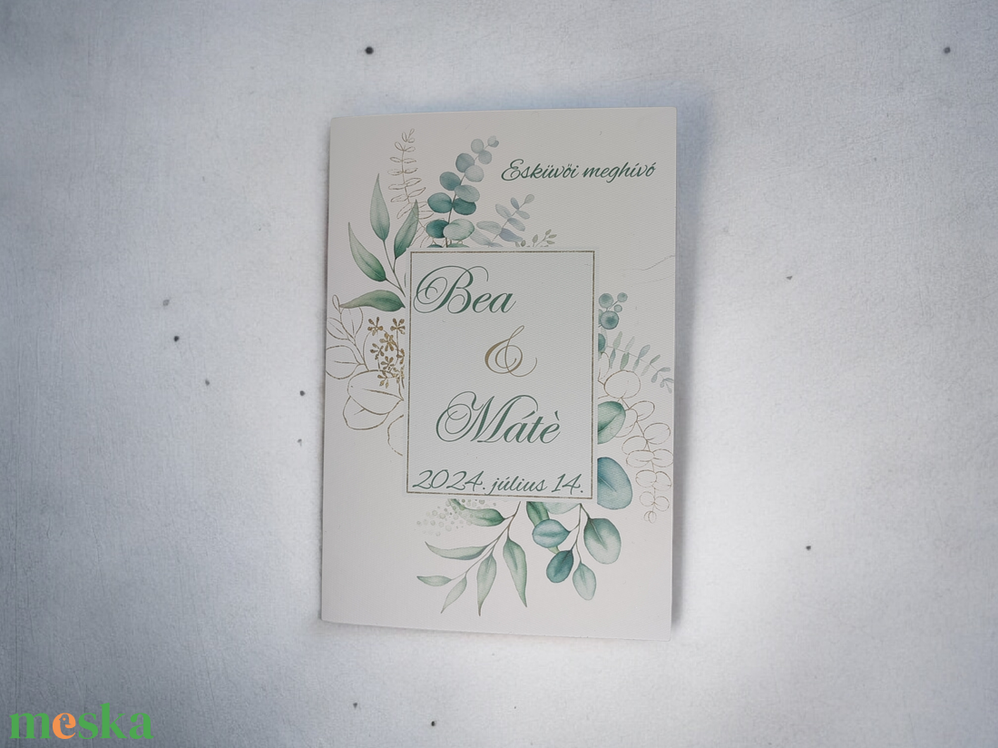 Időtlen elegancia: Ahol a természet találkozik a stílussal - esküvő - meghívó & kártya - meghívó - Meska.hu