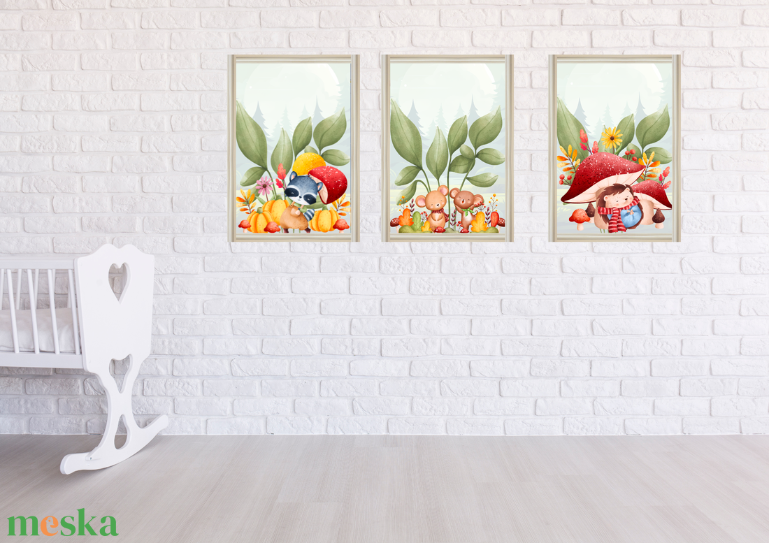 A kis felfedezők szobájába: Őszi állatkák a falon - baba - mama - babaszoba dekoráció - babaszoba kép - Meska.hu