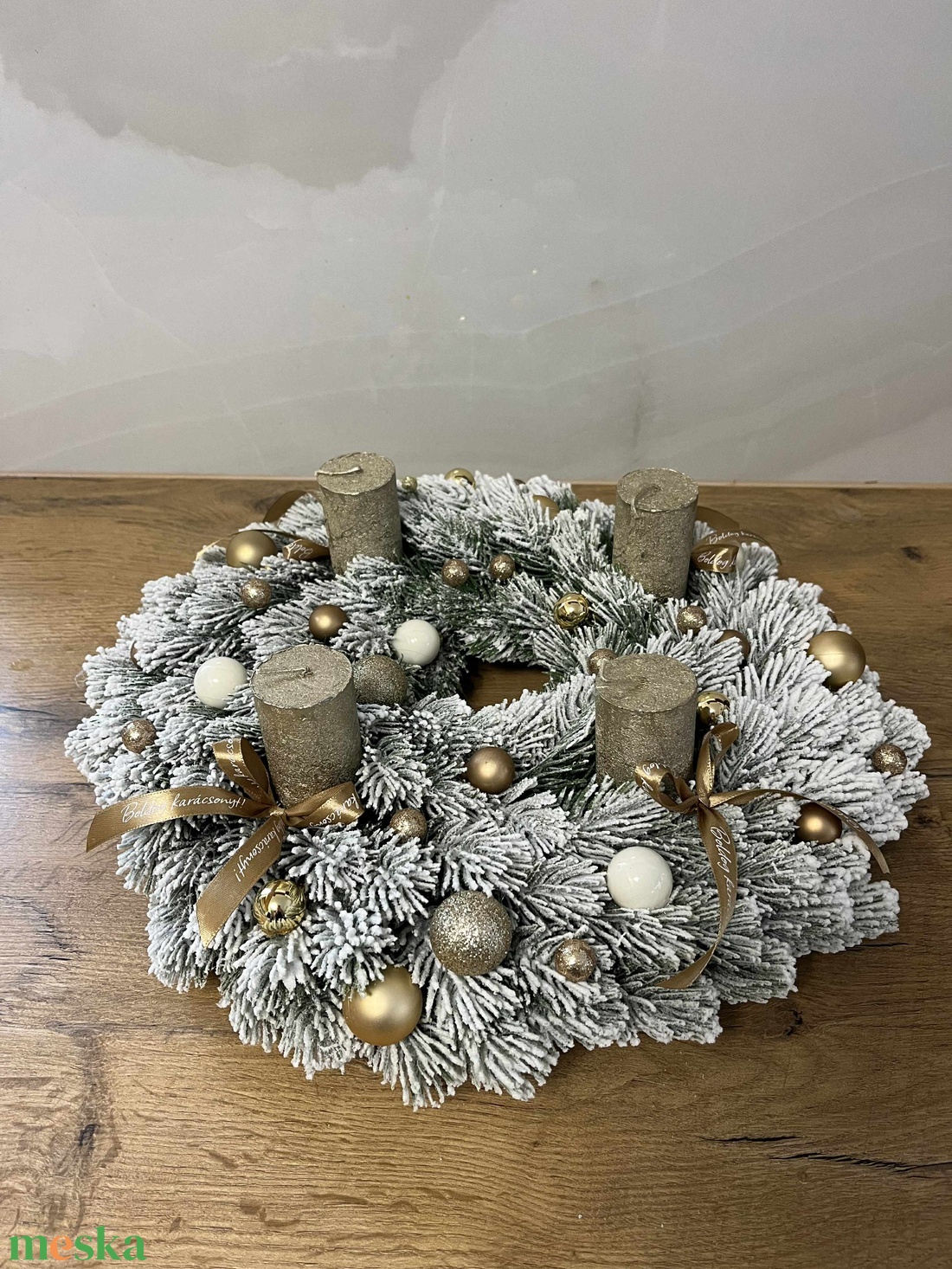 Havas adventi koszorú - karácsony - adventi díszek - adventi koszorú - Meska.hu