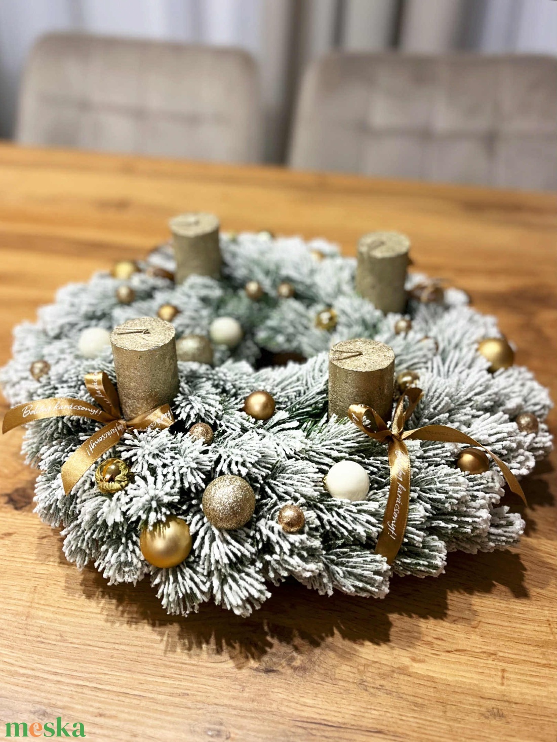 Havas adventi koszorú - karácsony - adventi díszek - adventi koszorú - Meska.hu