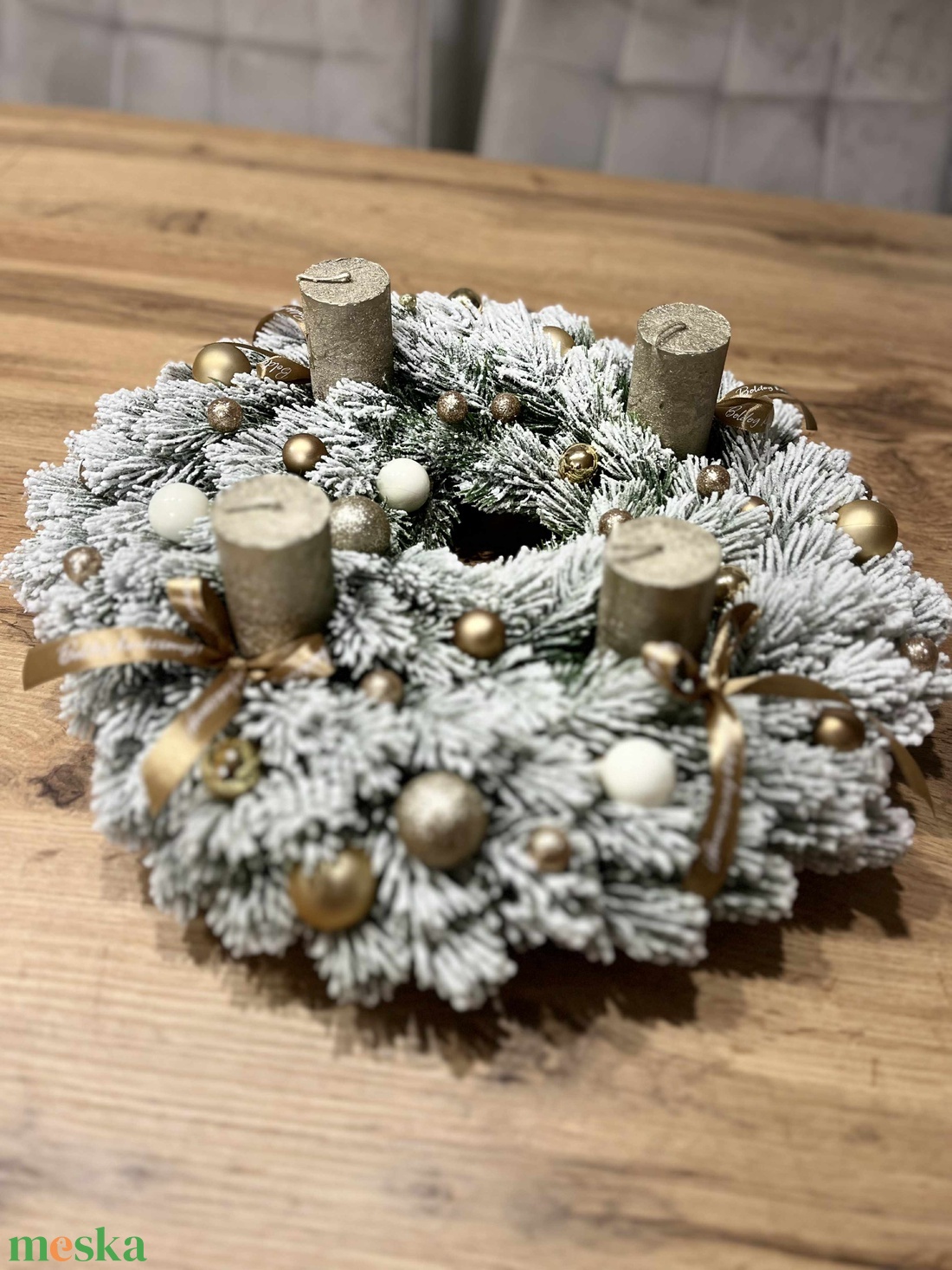 Havas adventi koszorú - karácsony - adventi díszek - adventi koszorú - Meska.hu