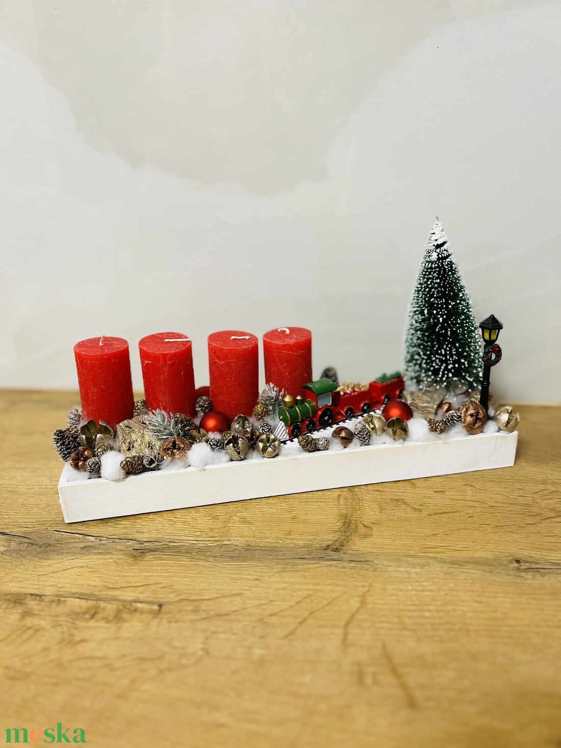 Vonatos adventi koszorú - karácsony - adventi díszek - adventi koszorú - Meska.hu