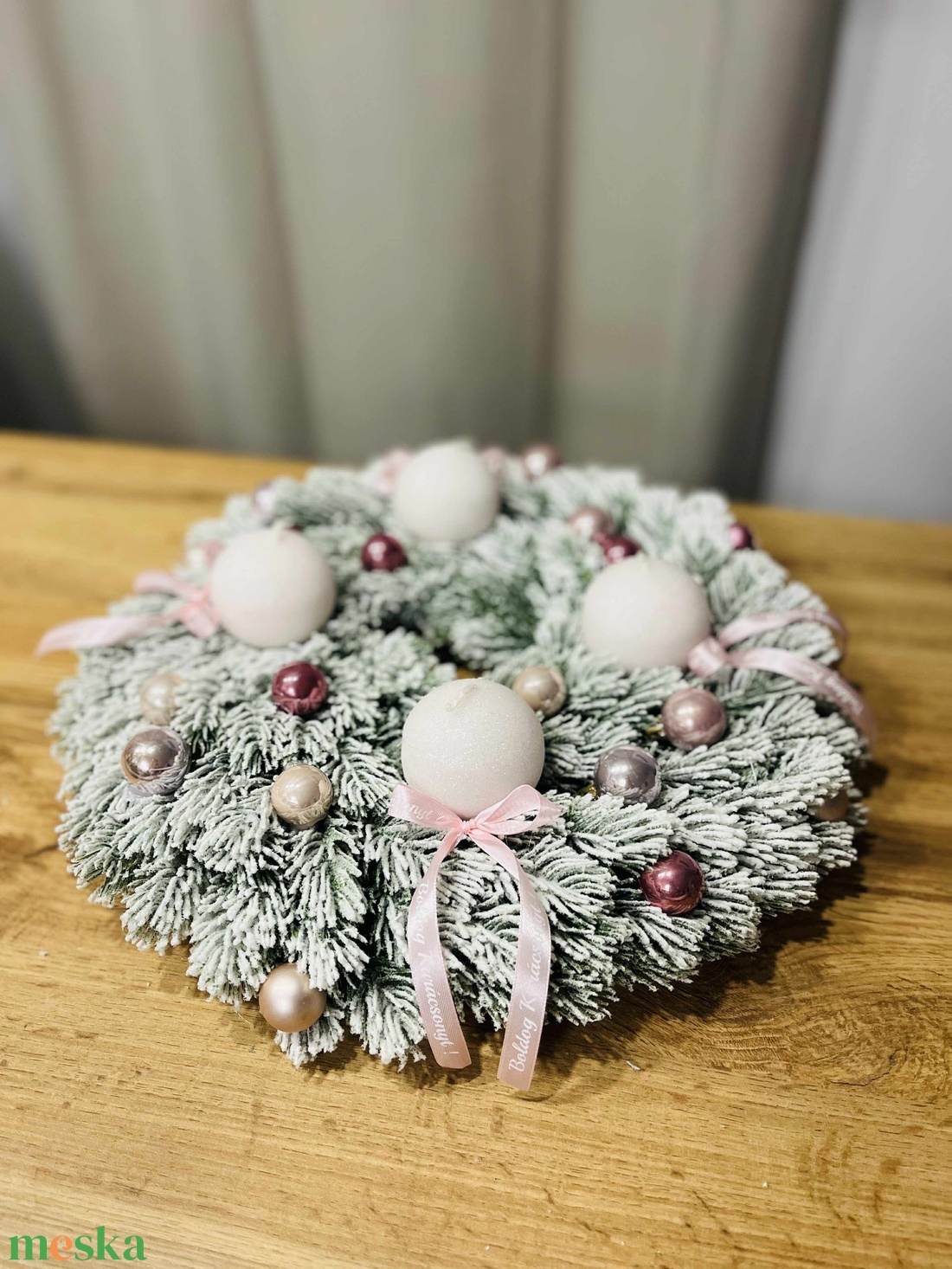 Havas adventi koszorú - karácsony - adventi díszek - adventi koszorú - Meska.hu