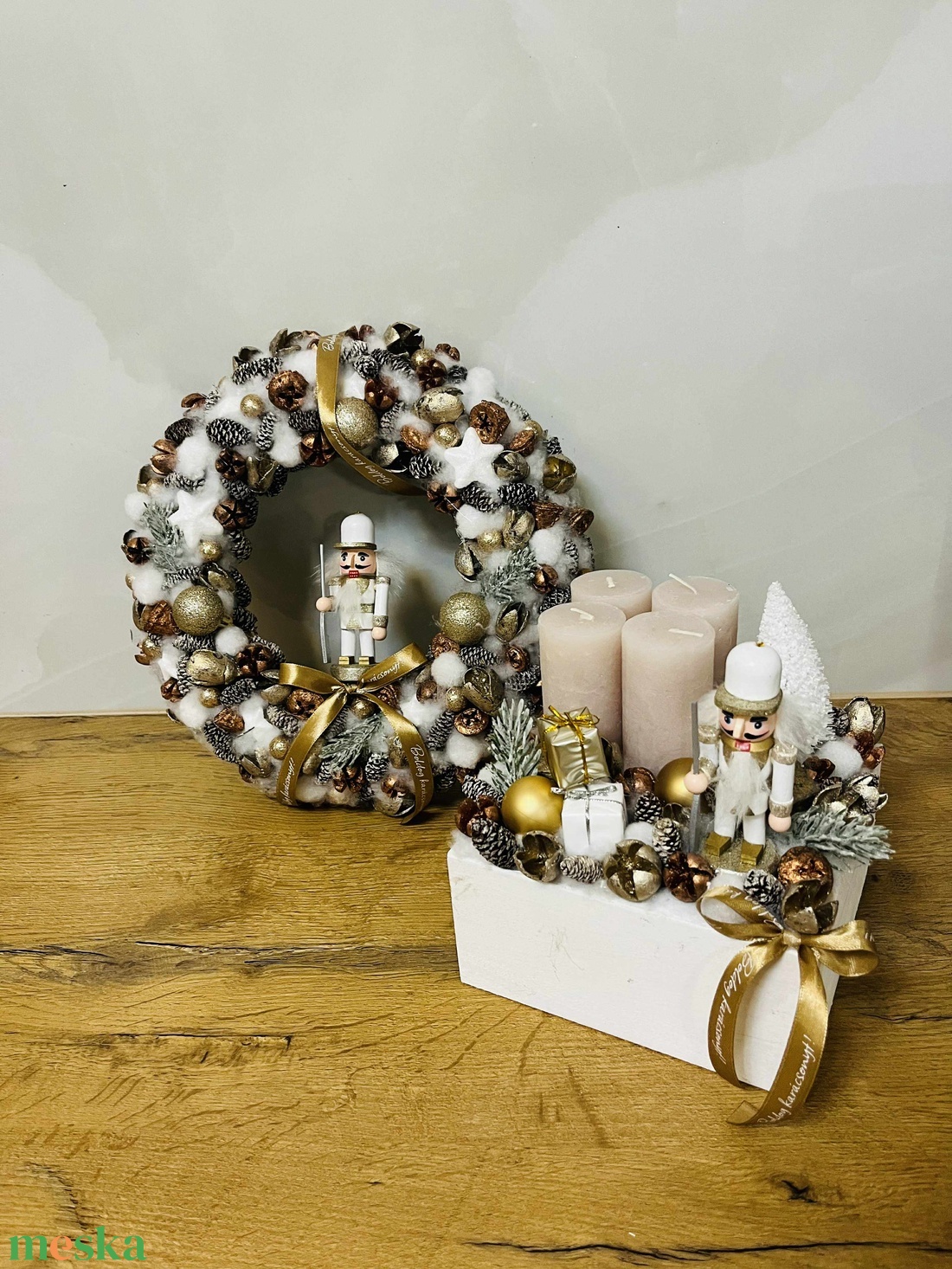 Kopogtató és adventi koszorú - otthon & életmód - dekoráció - ajtó- és ablak dekoráció - ajtódísz & kopogtató - Meska.hu