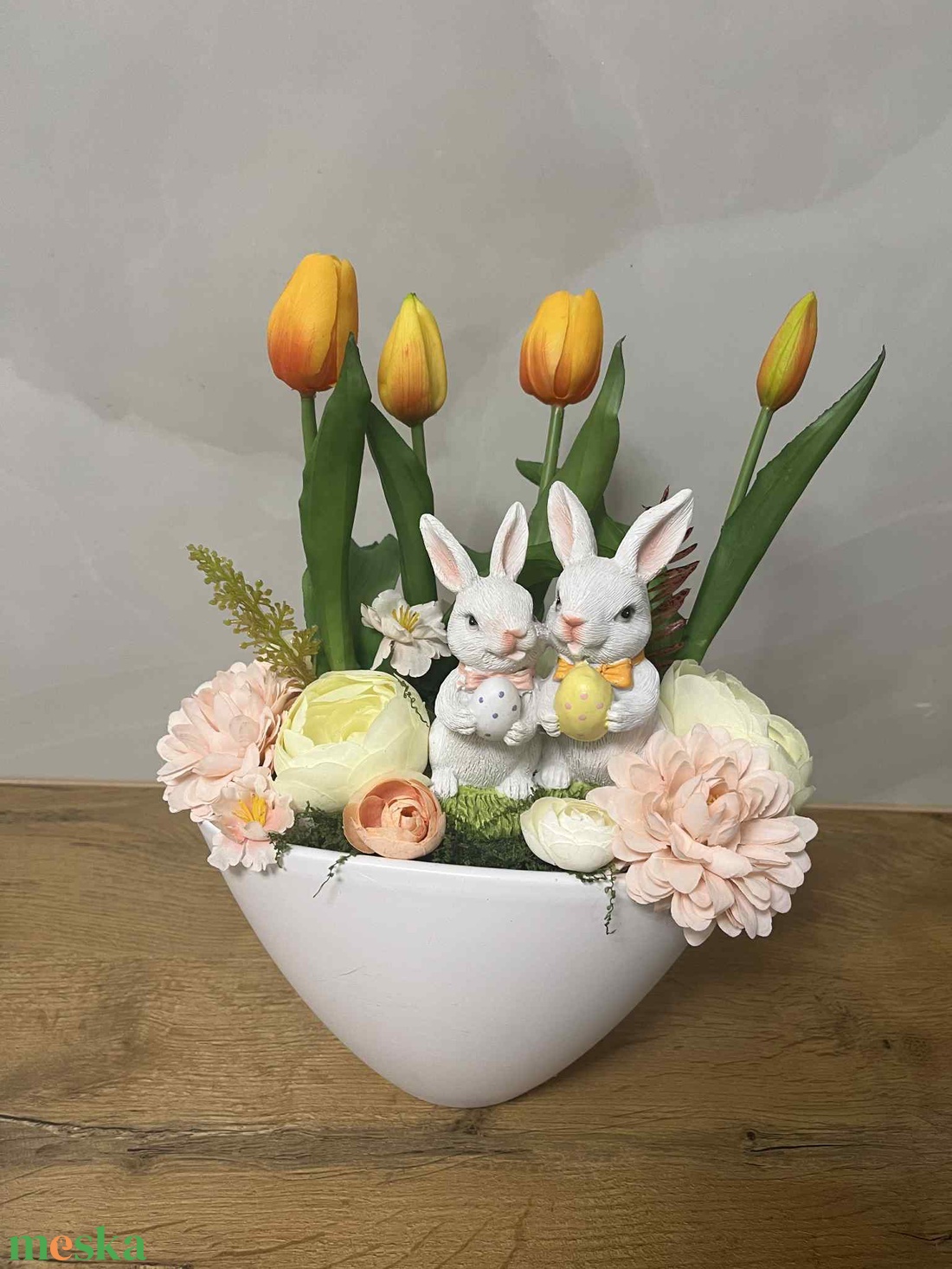 Tavaszi asztaldísz - ünnepi díszek, dekorációk - húsvéti díszek és dekorációk - húsvéti virágos díszek - Meska.hu