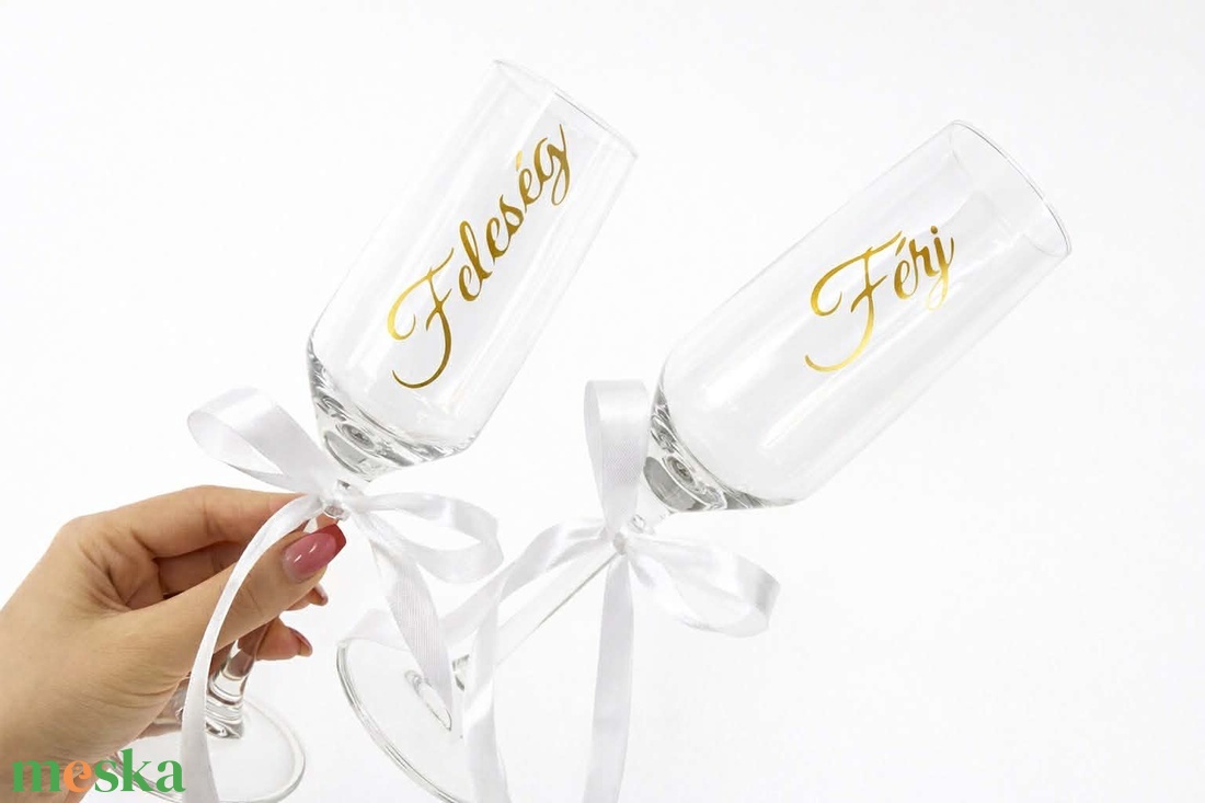 Pezsgős pohár szett - esküvő - emlék & ajándék - nászajándék - ceremónia szett - Meska.hu
