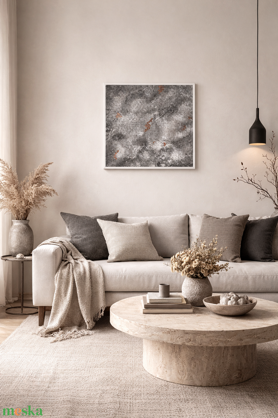 Absztrakt modern festmény 80x80 cm - otthon & életmód - dekoráció - kép & falikép - vászonkép - Meska.hu